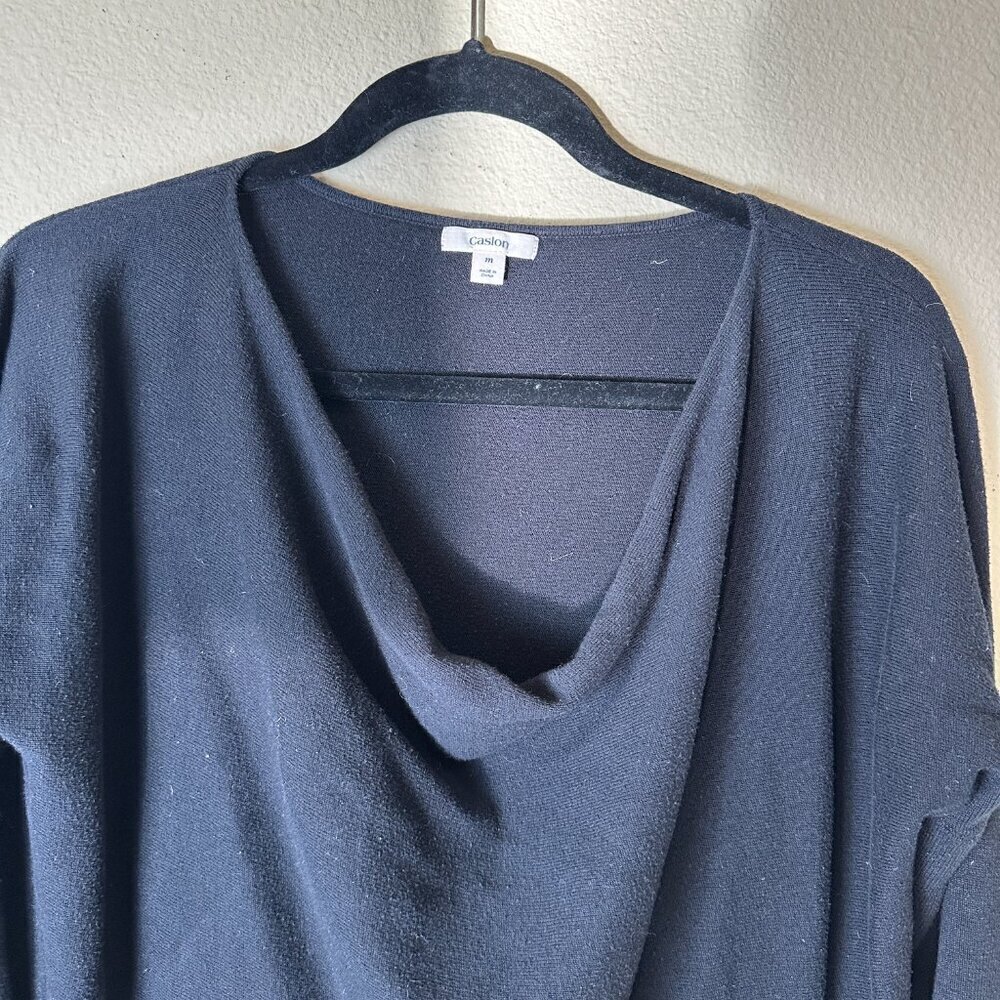NORDSTROM Caslon Drape Neck Cotton Blend Knit Sweater - size medium - Picture 3 of 8